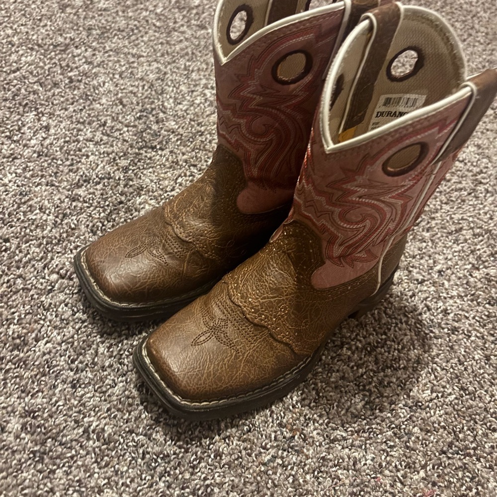 Durango Kids Western Boots - Brown and Pink